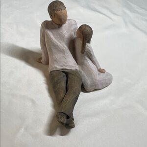 Willow Tree Father and Daughter Sculpture - Tan and Cream